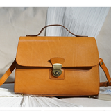 Womens Structured Leather Satchel Crossbody Bags - Annie Jewel