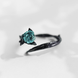 Silver Bramble Rose Floral Adjustable Ring Wrap Women Gifts - Annie Jewel