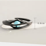 Unique Silver Blue Crystal Rings Gift For Women - Annie Jewel
