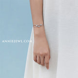 Unique Silver Blue Beaded Charm Chain Bracelets Birthday Gift - Annie Jewel