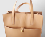 Vertical Leather Tote Work Shopper Bags - Annie Jewel