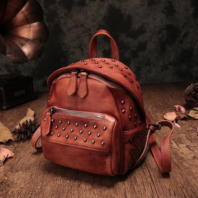 Vintage leather backpack purse best sale