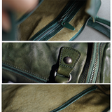 Waxed Leather Boston Square Crossbody Handbag - Annie Jewel
