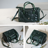 Waxed Leather Boston Square Crossbody Handbag - Annie Jewel