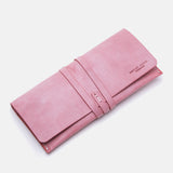 Personalized Waxed Leather Drawstring Long Checkbook Cards Wallet Purse - Annie Jewel