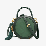 Quited Leather Circle Round Crossbody Bags 2021 - Annie Jewel