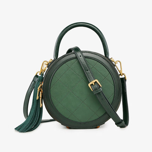 Red Leather Round Shaped Bag Purse | Annie Jewel