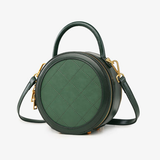 Quited Leather Circle Round Crossbody Bags 2021 - Annie Jewel