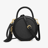 Quited Leather Circle Round Crossbody Bags 2021 - Annie Jewel