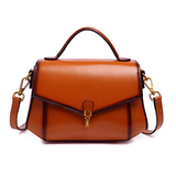 Brown Trapezoid Purse Handbag