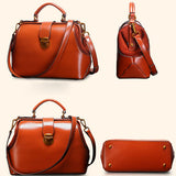 Women's Leather Doctor Style Bags Purses - Annie Jewel