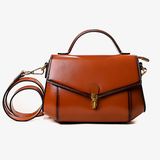 Women's Small Leather Satchel Handle Bag Purse - Annie Jewel