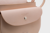 Women's Beige Leather Small Satchel Saddle Bag Purse - Annie Jewel