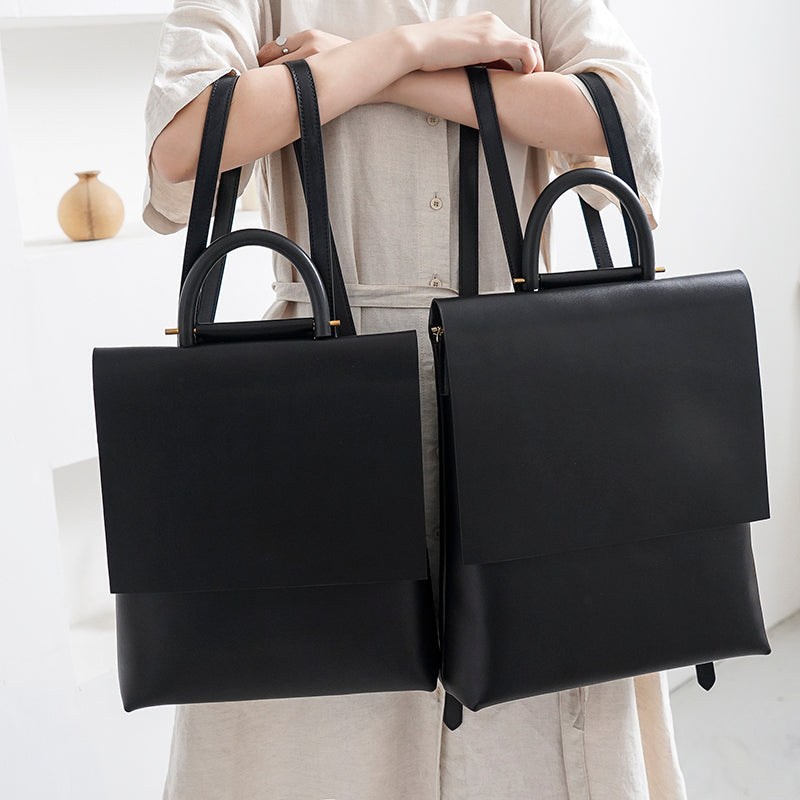 14 inch women's designer leather laptop bag (black or brown) - Von Baer
