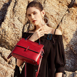 Women's Flap Satchel Structured Handle Bag Purse - Annie Jewel