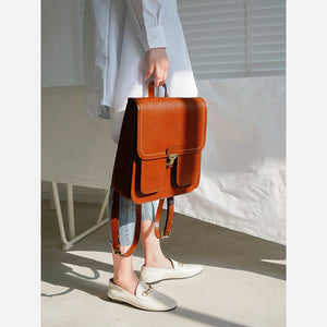Women's Leather Satchel Backpack Bag Purse