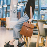 Women's Leather Flap Vertical Satchel Backpack Travel Bag Purse - Annie Jewel