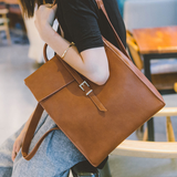 Women's Leather Flap Vertical Satchel Backpack Travel Bag Purse - Annie Jewel