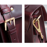 Women's Leather Small Structured Cambridge Satchel Handle Bag Purse - Annie Jewel