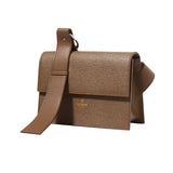 Women's Small Flap Leather Satchel Wide Strap Bag Purse - Annie Jewel