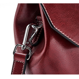 Women's Waxed Leather Satchel Handle Bag Purse - Annie Jewel