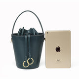Womens Best Leather Drawstring Handle Bucket Bag Purse - Annie Jewel
