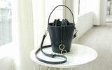 Womens Best Leather Drawstring Handle Bucket Bag Purse - Annie Jewel