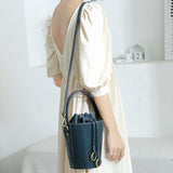 Womens Best Leather Drawstring Handle Bucket Bag Purse - Annie Jewel