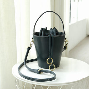 Womens Best Leather Drawstring Handle Bucket Bag Purse - Annie Jewel