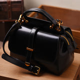 Womens Genuine Leather Flap Satchel Handbags Purses - Annie Jewel