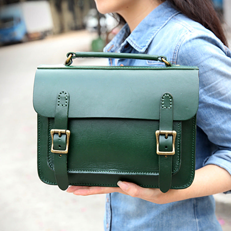 Structured Green Satchel Handbags Green Satchel Bag Women display picture 2