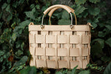 Handmade Woven Cem Leather Small Tote Beach Handbag Purse - Annie Jewel